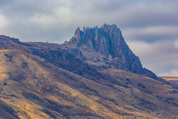 The holy mountain Beshbarmag in Azerbaijan