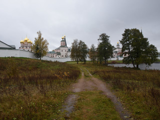 Valdai Iversky Bogoroditsky Holy Lake Monastery (1653). Valdai. Novgorod region . Russia. Autumn view