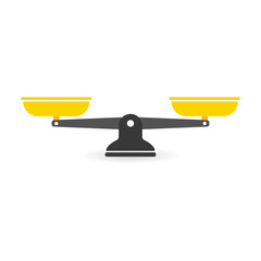 Scales, Flat design, Libra, vector illustration isolated on white background