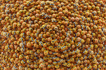 Infinite emoticons 3d rendering background, social media and communications concept