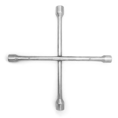four way cross wrench or lug wrench