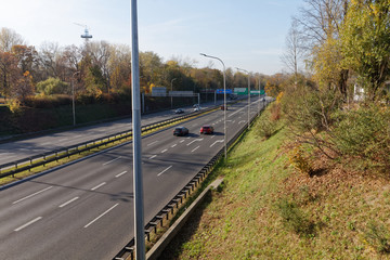Fragment autostrady A4 w Katowicach - obrazy, fototapety, plakaty