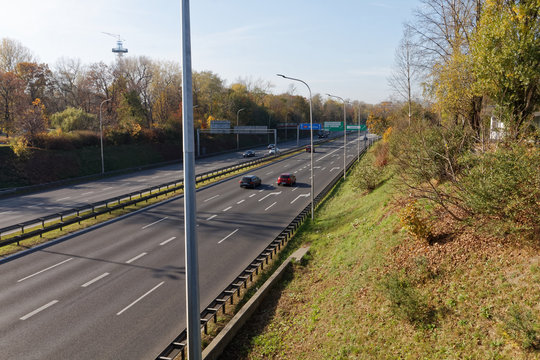 Fragment autostrady A4 w Katowicach
