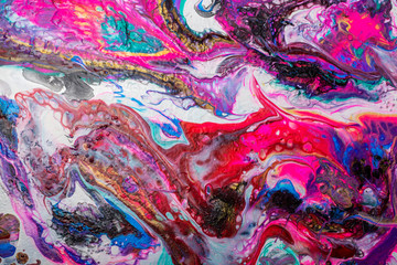 Modern multicolor abstract pattern with acrylic paints.