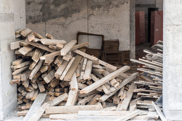 Construction site, timber