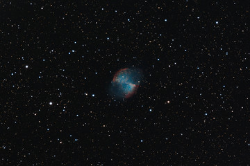 The Dumbbell Nebula in the constellation Vulpecula photographed from Mannheim in Germany.