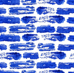 Backgrounds texture abstract painting blue smear imitation brickwork.