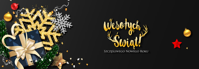 Polish Christmas and Happy New Year greeting card