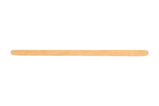 disposable coffee wooden stir stick isolated on a white background.