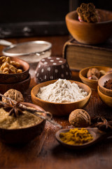 Christmas baking ingredient and spices