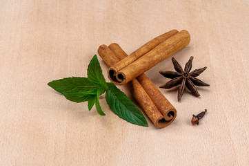 Fragrant spices on a light tree.