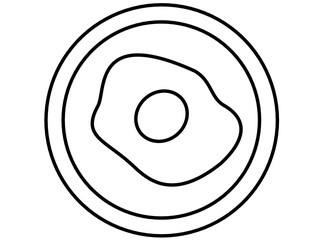 目玉焼き皿(線画)
