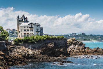 Typical house of the city of Biarritz on the Atlantic coast - obrazy, fototapety, plakaty