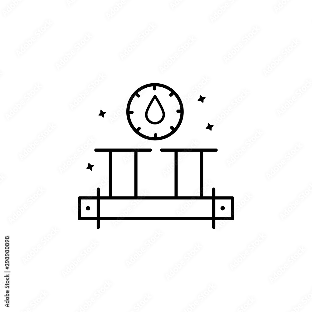 Poster gauge temperature indicator icon. simple line, outline vector of oil industry icons for ui and ux, w