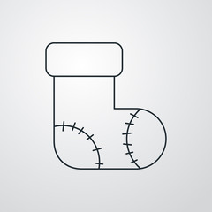 Icono plano lineal media de navidad en fondo gris