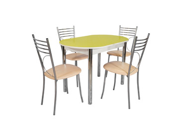 Lemon large dining table with chairs