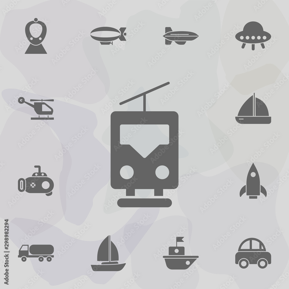 Poster funicular railway icon. simple set of transport icons. one of the collection for websites, web desig
