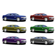 sedan car  different color set