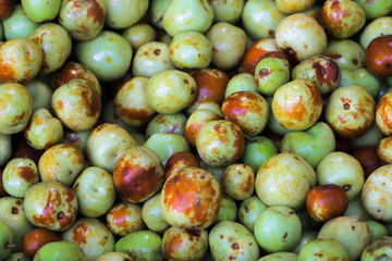 Background of green plums