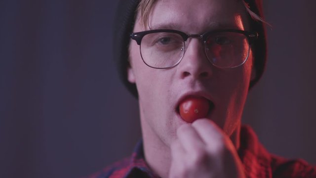 Epic Close-Up of Man Eating Tomatoes | Intense Food POV