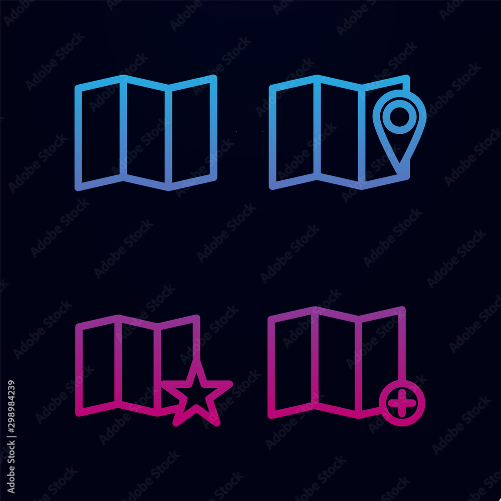 Poster map, pin, star, add sign nolan icon. simple thin line, outline vector of web icons for ui and ux, we
