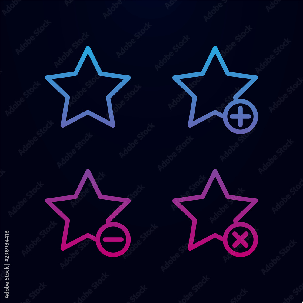 Poster star, plus, remove, minus sign nolan icon. simple thin line, outline vector of web icons for ui and 