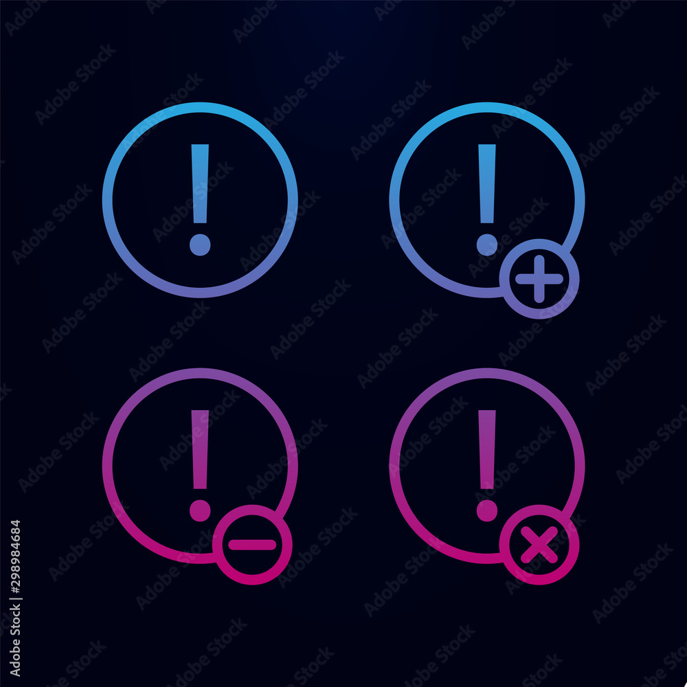 Aufkleber exclamation, plus, remove, minus sign nolan icon. simple thin line, outline vector of web icons for 