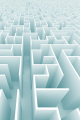 Maze concept, choices and challenge theme; original 3d rendering illustration