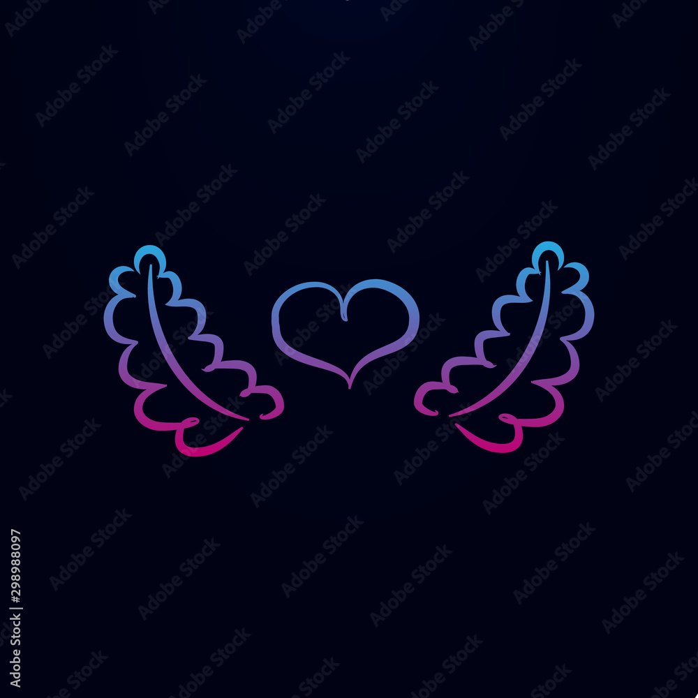 Poster heart with twigs sketch nolan icon. simple thin line, outline vector of wedding icons for ui and ux,