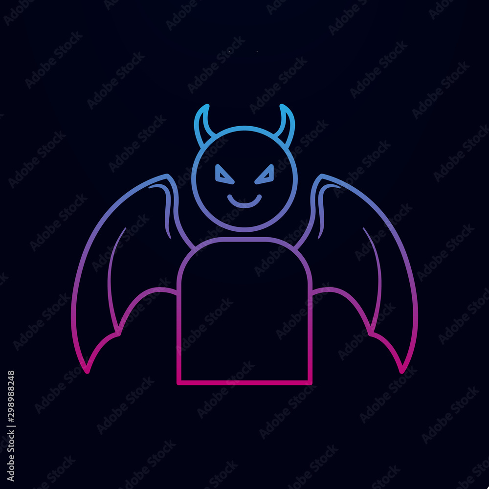 Poster daemon nolan icon. simple thin line, outline vector of angel and demon icons for ui and ux, website 