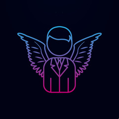 Angel business man nolan icon. Simple thin line, outline vector of angel and demon icons for ui and ux, website or mobile application