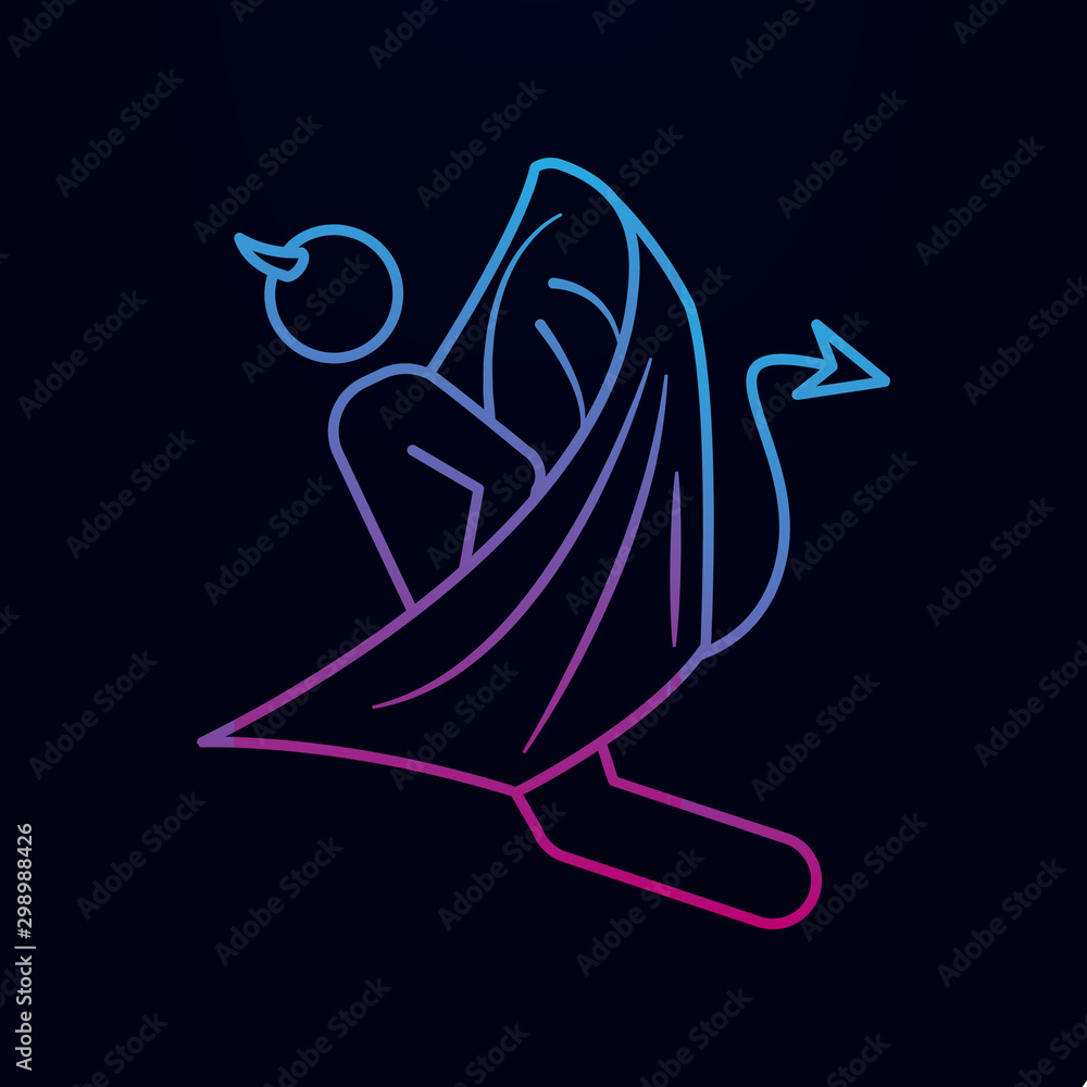 Poster flying demon nolan icon. simple thin line, outline vector of angel and demon icons for ui and ux, we