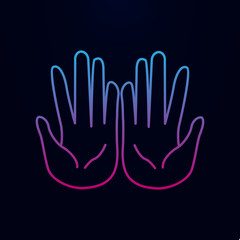 Fototapeta na wymiar Pleading hands nolan icon. Simple thin line, outline vector of arabian icons for ui and ux, website or mobile application