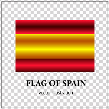 Bright button with flag of Spain. Happy Spain day banner. Vector illustration with transparent background.