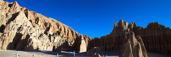 Dramatic, colorful rock formations at Cathedral Gorge State Park near Panaca, Nevada