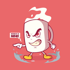 Coffee cup ready to face the day vector illustration. Motivation, inspiration design concept	