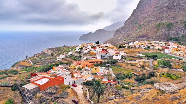 Island La Gomera View from the top of the village Agulo