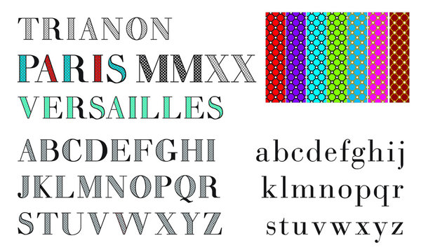 Trianon Typeface Font with Lattice Motif