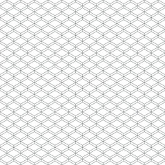 Seamless pattern of isometric cubes, pattern if thin lines, black and white vector illustration.