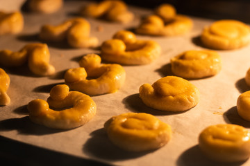 Marzipan making in the oven