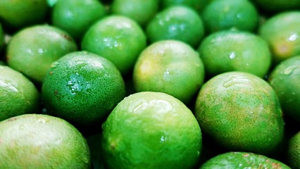 Close up group of Lime Background. Close up shot of limes. Selective Focus of  lime.