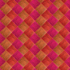 Seamless Vintage Scandinavian Style  Handmade Knitted Natural Colors Green Brown Orange pattern illustration. 