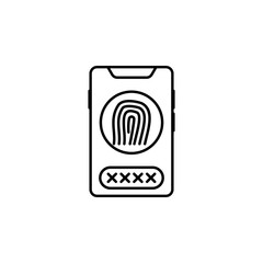 Smartphone fingerprint scan icon. Element of smartphone icon