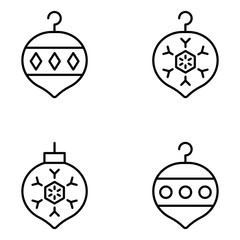 Christmas Vector Line Icon Set