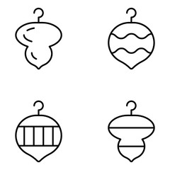 Christmas Vector Line Icon Set