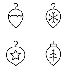 Christmas Vector Line Icon Set