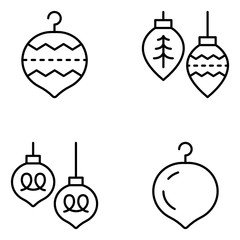 Christmas Vector Line Icon Set