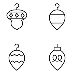 Christmas Vector Line Icon Set