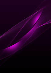 Elegant abstract dark background design with purple curves and space for your text