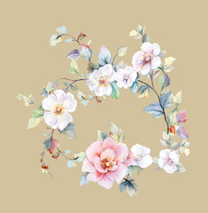  Colorful flowers, the leaves and flowers art design